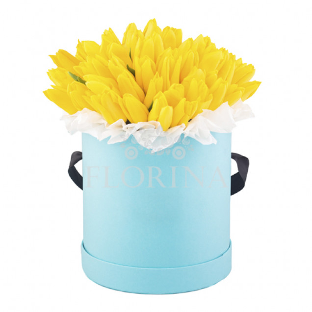 Коробка цветов "Лимон"