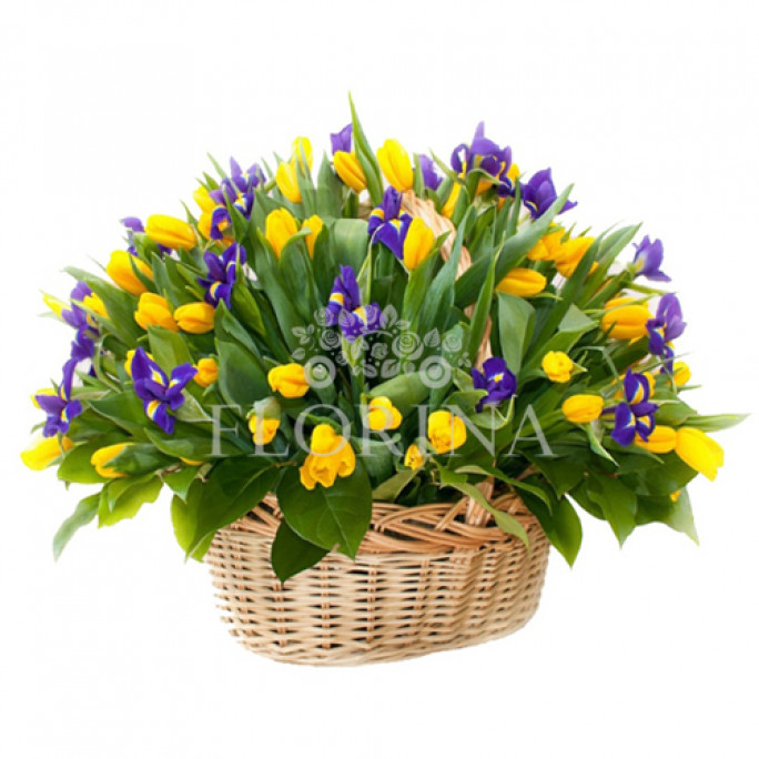 Композиция в корзине "Ажурные узоры"