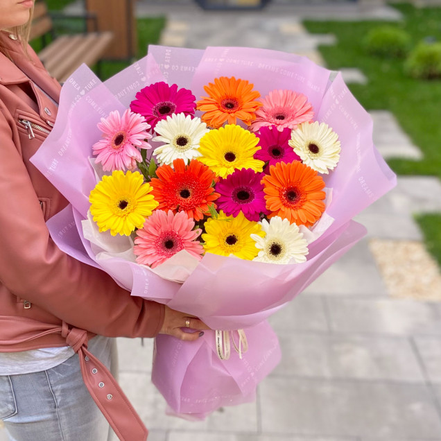 Герберы "Радужный микс"