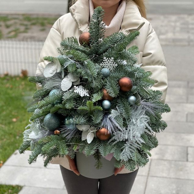 Новорічна композиція "Нобіліс браун"